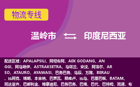 溫嶺市到印度尼西亞海運(yùn)，溫嶺市到印度尼西亞空運(yùn)公司，溫嶺市到印度尼西亞物流專線